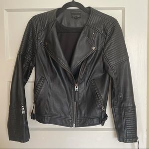 Topshop faux leather moto jacket, size US 6